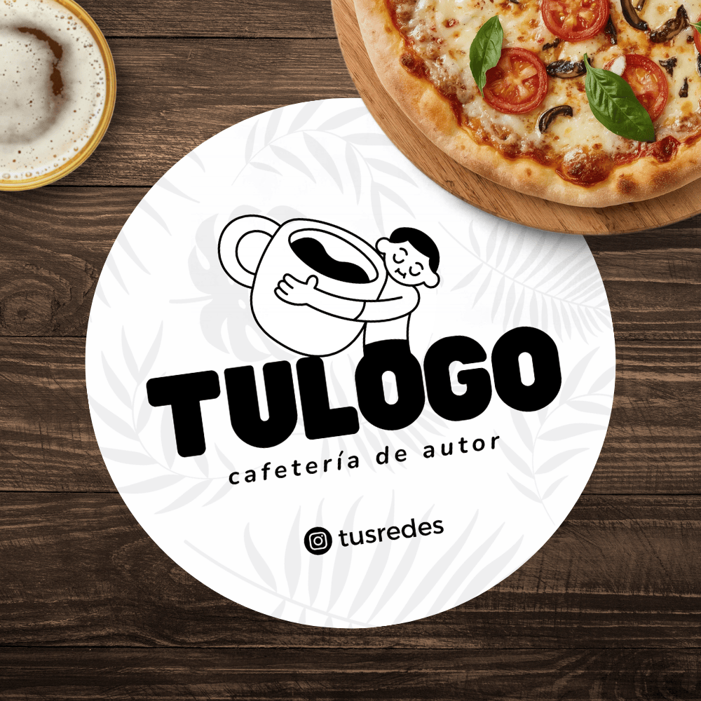 Individual Circular en papel blanco